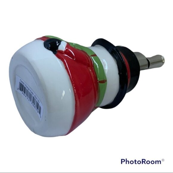 Snowman Ceramic Soap Lotion Pump Dispenser Glazed Hand Painted Christmas Festive - Picture 6 of 9